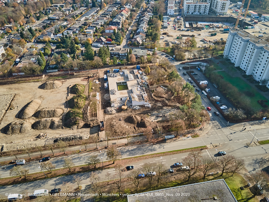 09.11.2020 - Baustelle der neuen Grundschule am Karl-Marx-Ring in Neuperlach